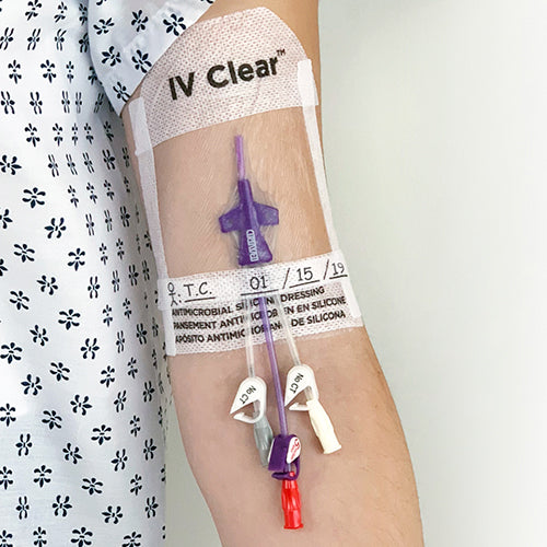 IV Clear® | Apósito antimicrobiano de silicona para catéter